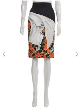 Clover Canyon Black White Floral Pencil Skirt